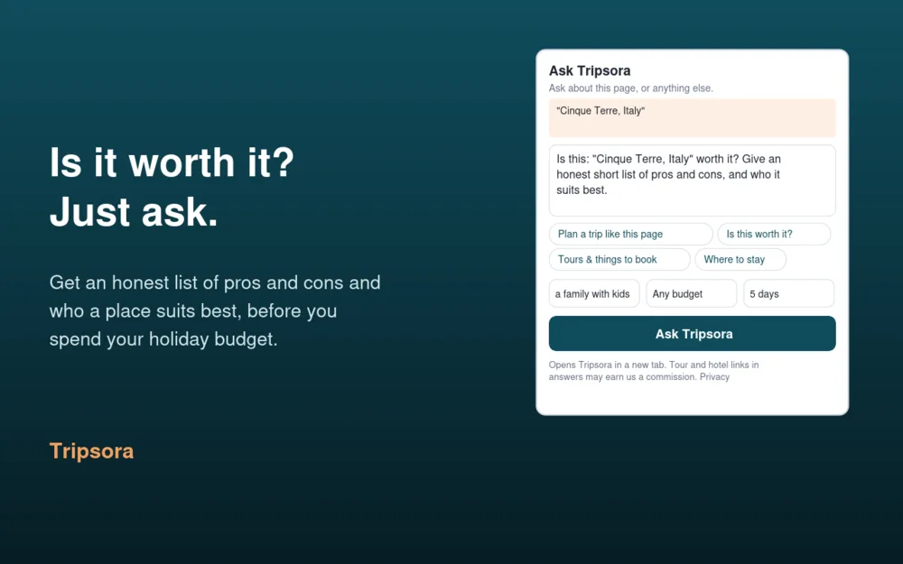 Asking whether a place is worth it